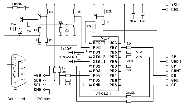 schematic of the FX-602P interface